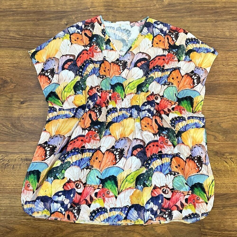 Stella Cove orange Butterfly printed kaftan coverup dress 10yrs